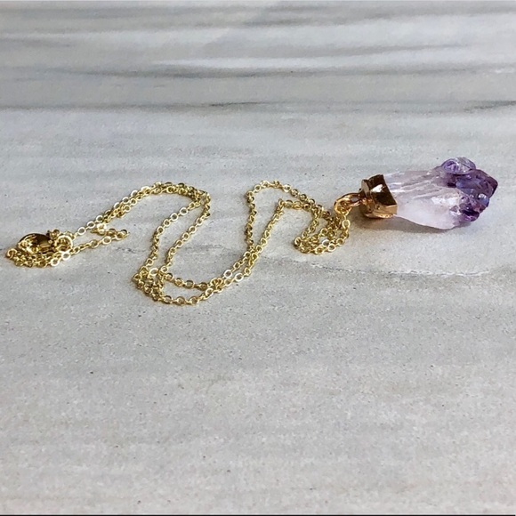 ❗️LAST❗️Raw Amethyst Slice Necklace - Picture 4 of 7